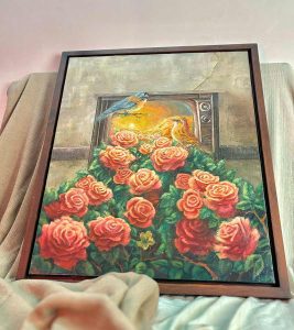 نقاشی گل و مرغ